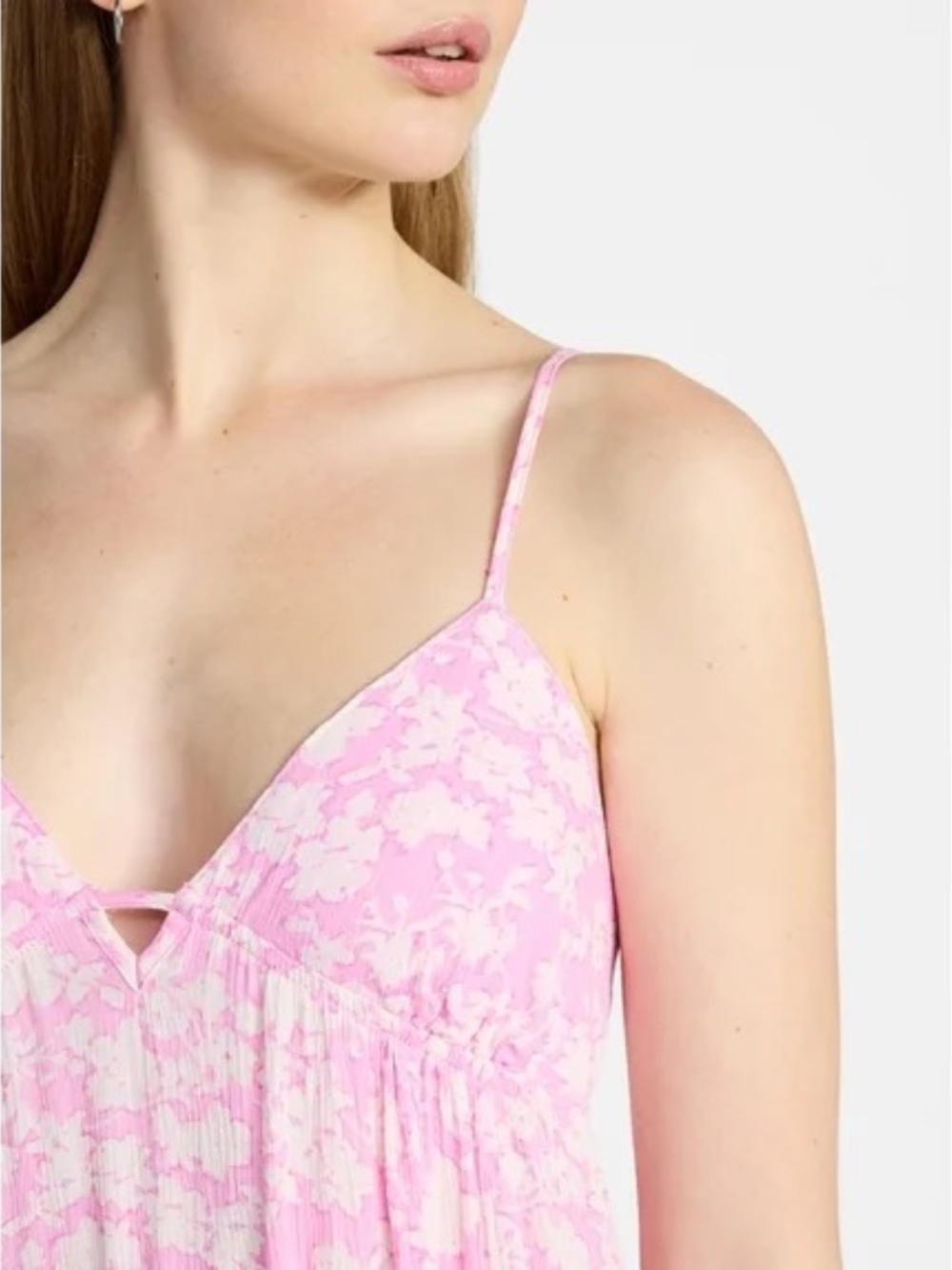 No Boundaries Gauze Sleeveless Tiered Floral Maxi Dress XXL (20) Pink Jubilee - Picture 3 of 9